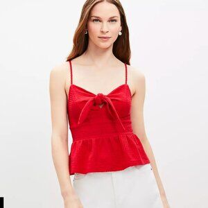 LOFT Red Tie Front Cami